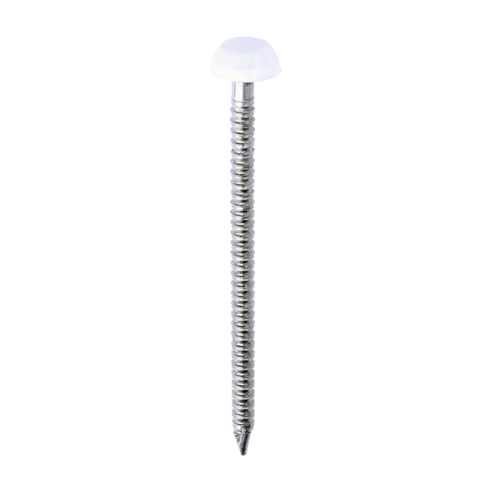 Polymer Headed Pins - A4 Stainless Steel - White