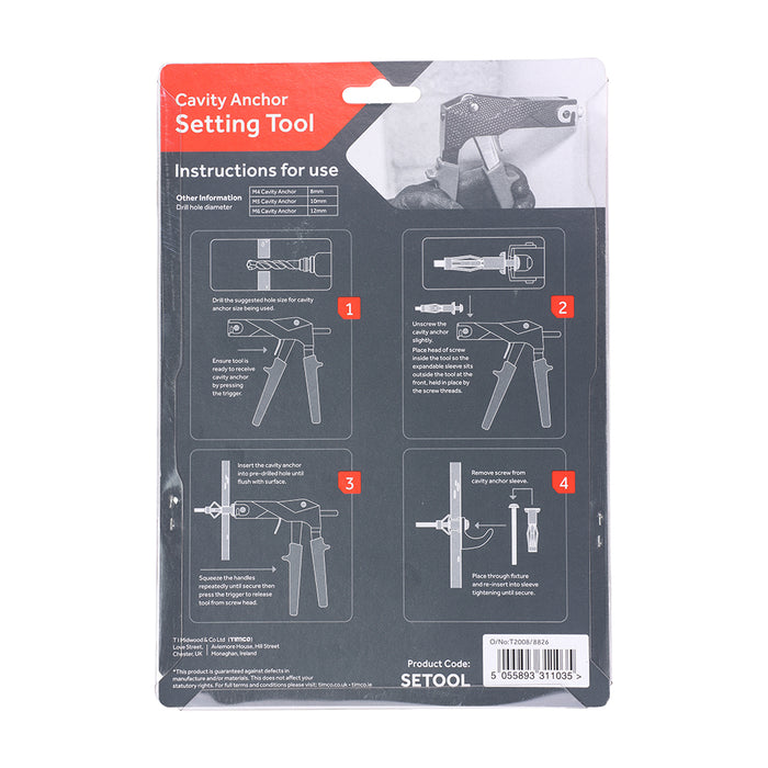 Cavity Anchor Setting Tool