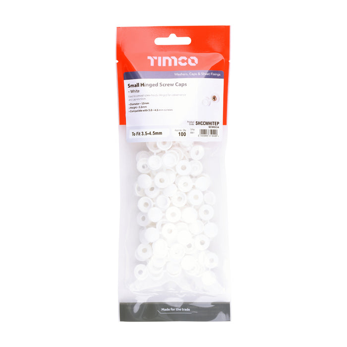 Hinged Screw Caps - Small - White