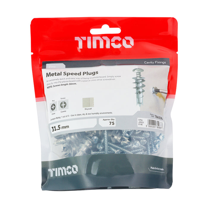 Metal Speed Plugs & Screws - Zinc