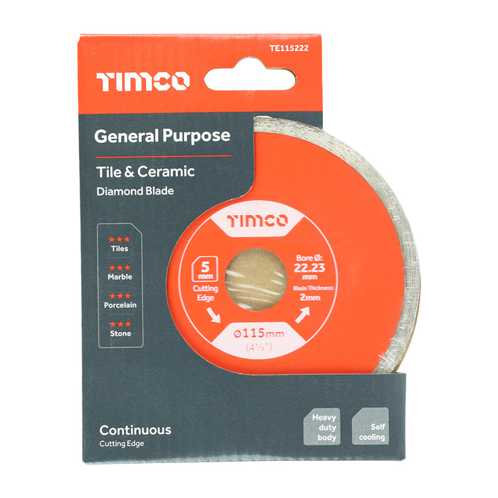 General Purpose Tile & Ceramic Diamond Blade - Continuous