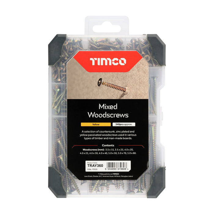 Mixed Tray - Woodscrews - Yellow