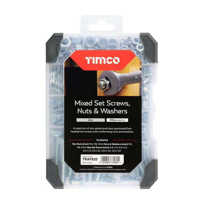 Mixed Tray - Set Screws Nuts Washers - Zinc