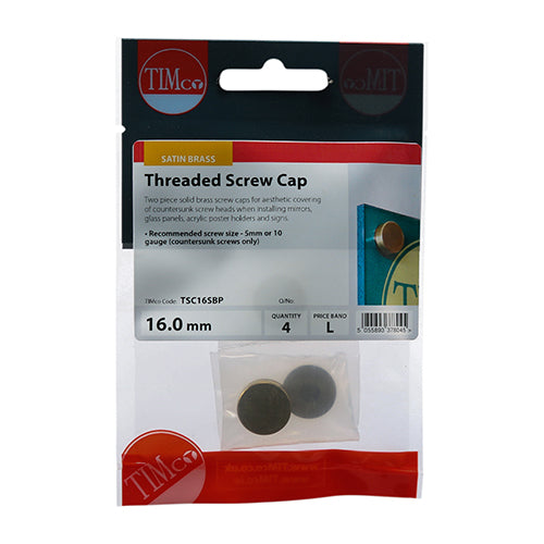Threaded Screw Caps - Solid Brass - Satin