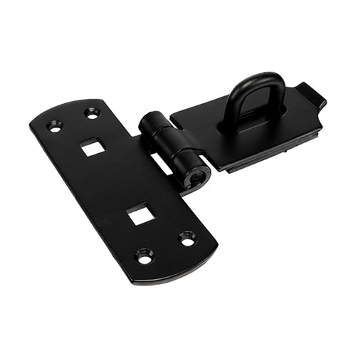 Vertical Pattern Bolt On Hasp & Staple - Heavy Duty - Black