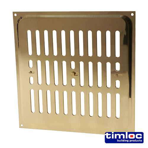 Timloc Hit and Miss Louvre Vent Polished Brass - 242 x 242mm