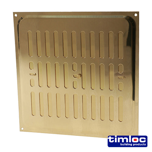 Timloc Hit and Miss Louvre Vent Polished Brass - 242 x 242mm