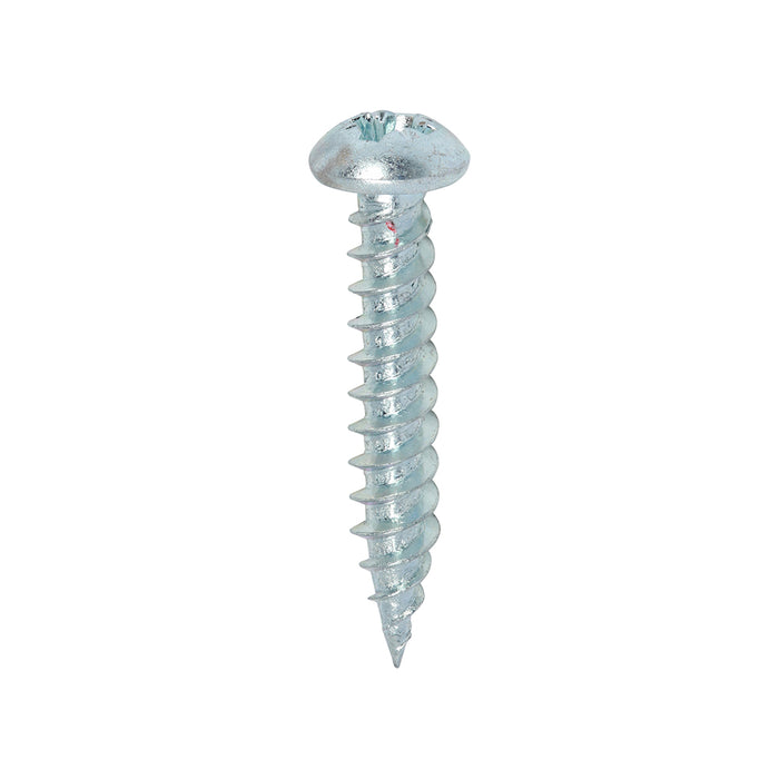 TIMCO Twin-Threaded Round Head Silver Woodscrews - 8 x 1