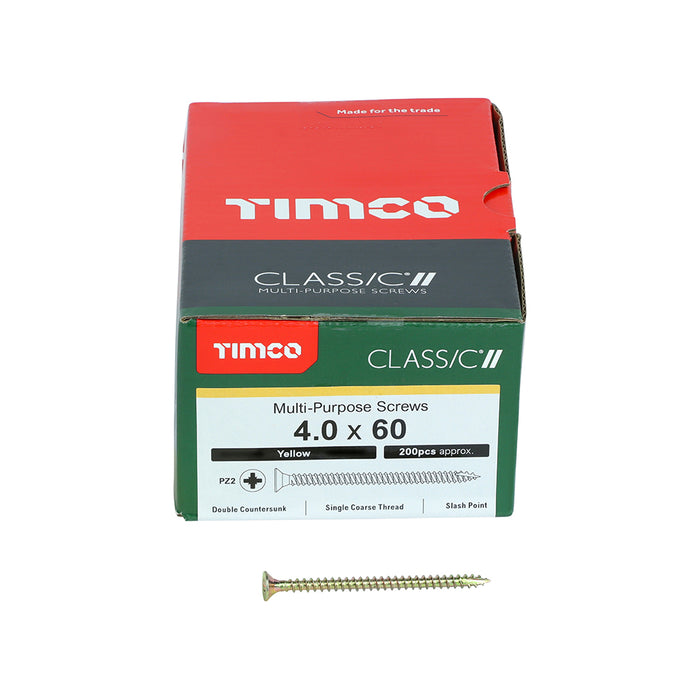 TIMCO Classic Multi-Purpose Countersunk Gold Woodscrews - 4.0 x 60