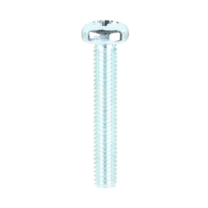 TIMCO Machine Pan Head Silver Screws - M4 x 25