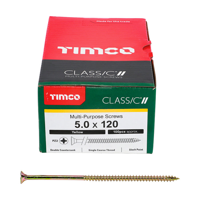 TIMCO Classic Multi-Purpose Countersunk Gold Woodscrews - 5.0 x 120