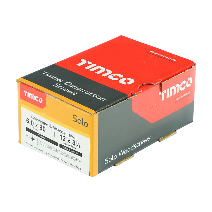 TIMCO Solo Countersunk Gold Woodscrews - 6.0 x 90